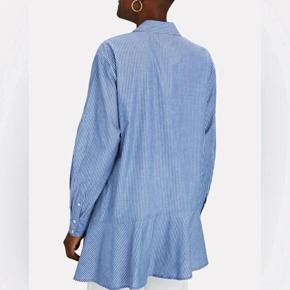 Veronica Beard • Gilda Assymetrical Button Down Hem Tunic Blouse - Picture 2 of 11